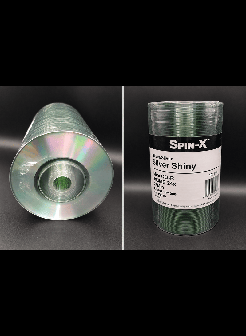 80mm Shiny Silver Mini-CDR 100pk - Business Card, Mini, and